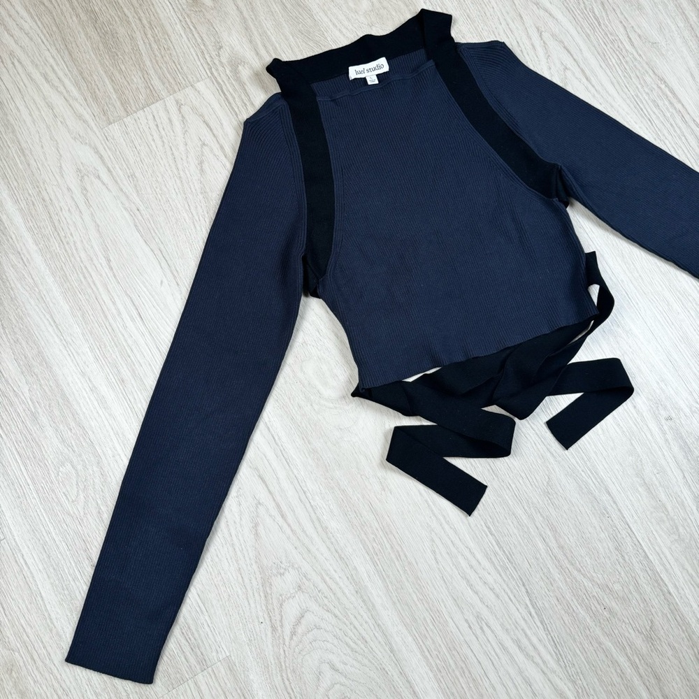 NWT💙Intermix Luel Studio💙Devon Cut-Out Rib Knit Top - Picture 4 of 14